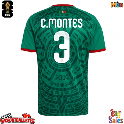 Mexico Cesar Montes #3 Replica Home Stadium Shirt World Cup 2026 Short Sleeve